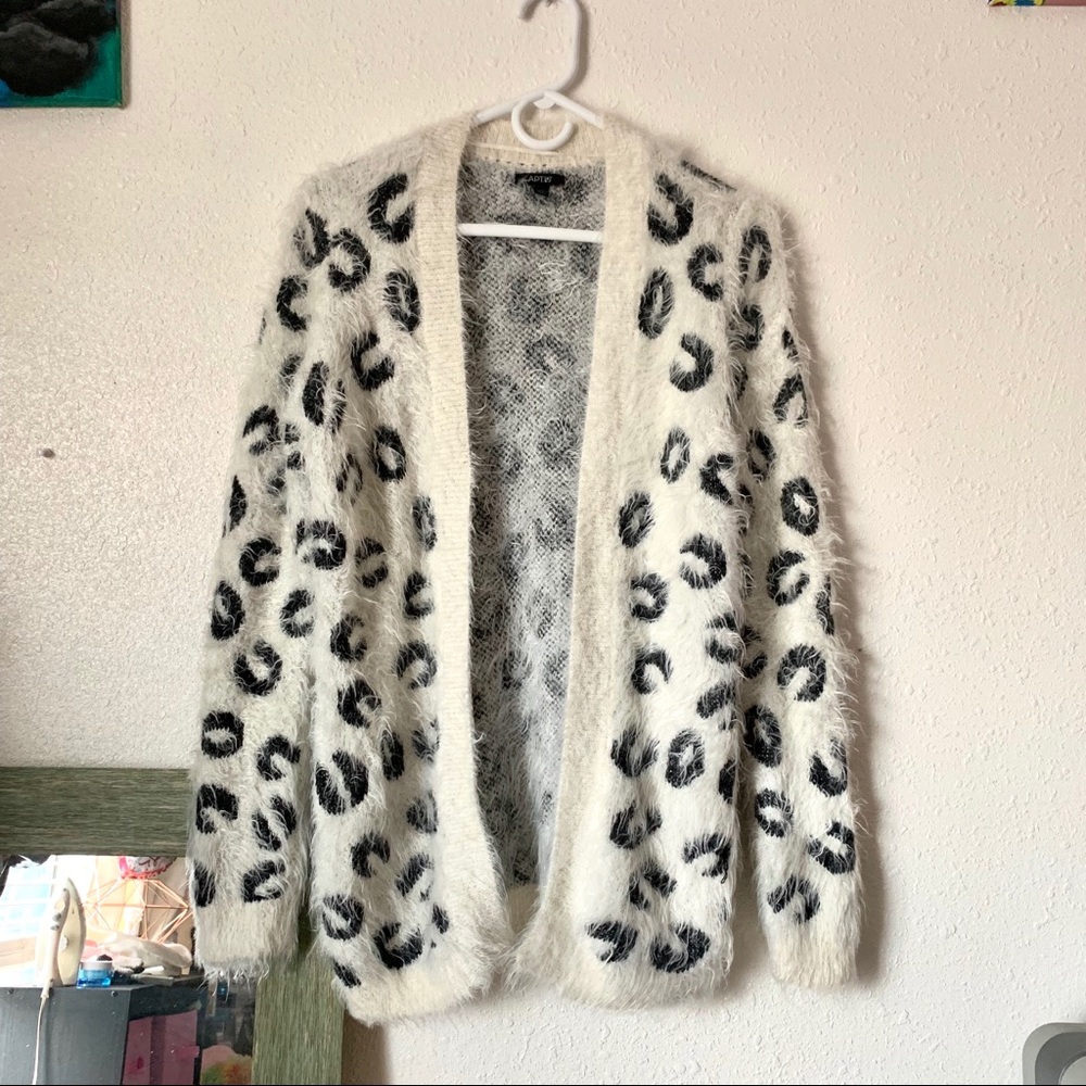 Faux Fur Animal Print Cardigan